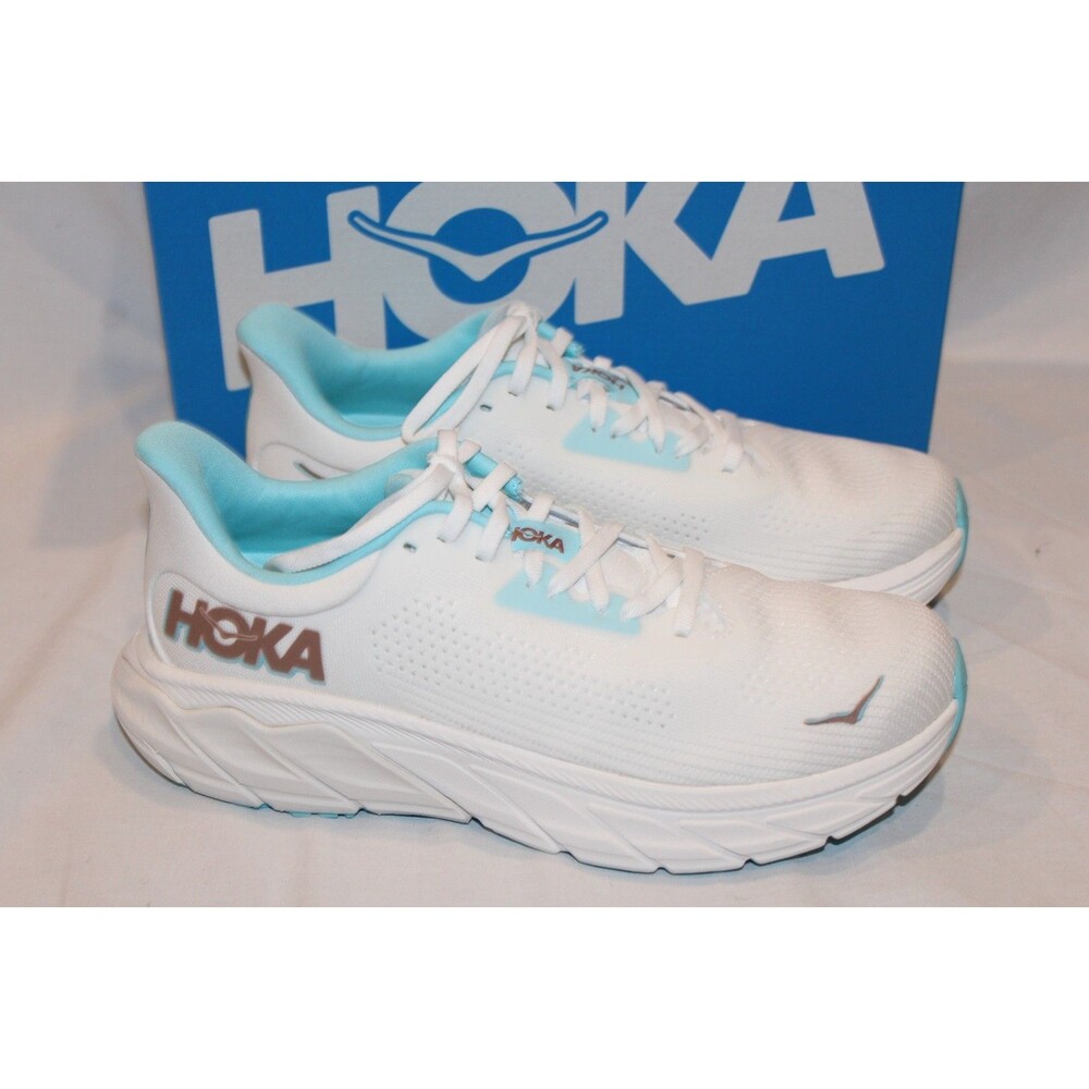 Hoka One Arahi 7 Women's Running Athletic Sneakers WHITE AQUA FTRS NIB‎